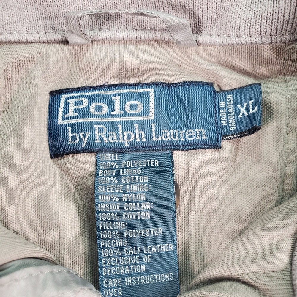 Polo Ralph Lauren Mens XL Taupe Grey Hooded Full Zip Jacket Pony Logo Polyester - Picture 2 of 7